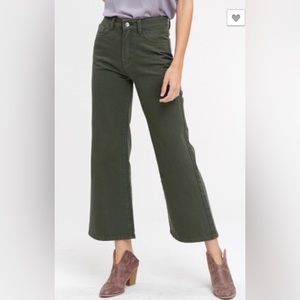 Listicle Olive Green Wide-Leg Pants